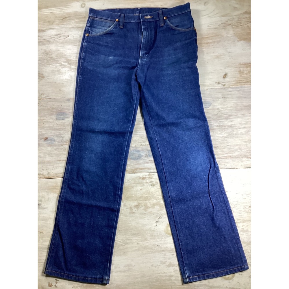 Wrangler 0936DNI Cowboy Cut Slim Fit Jeans Dark Wash Mens 32x30 Blue Denim
